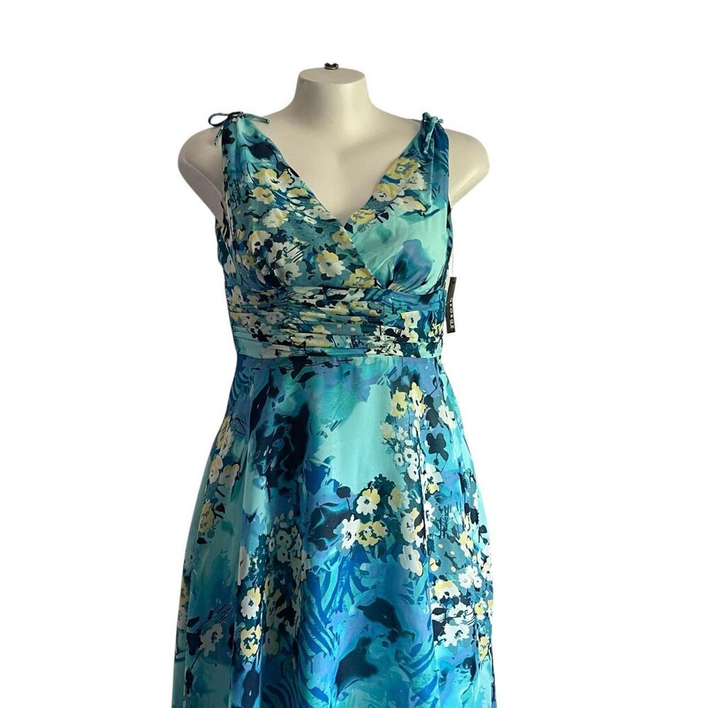 George Blue Multicolor Floral Dress: Y2K, 2000s - Picture 2 of 7